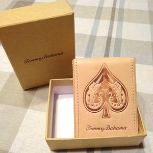 🆕 1 LEFT! TOMMY BAHAMA LEATHER PLAYING CARD CASE